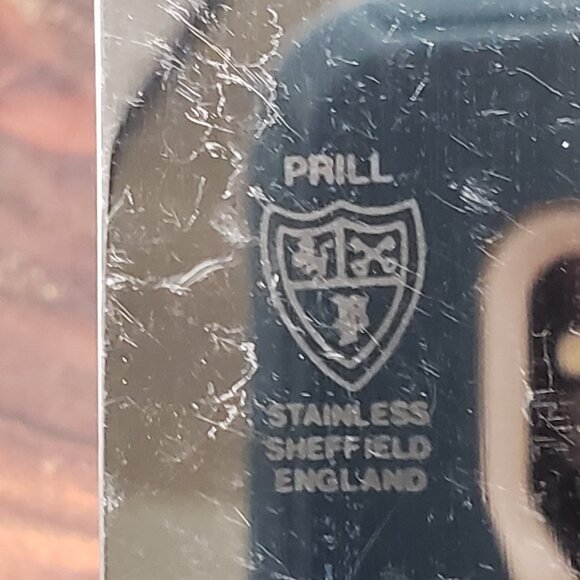 Vintage Sheffield England 4 Pc Serving Utensil Set Porcelain Handles Floral Gold - Picture 6 of 12